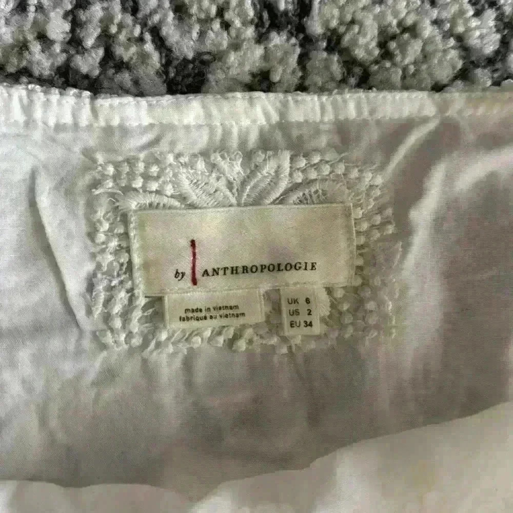 Anthropologie Women White Charleston Lace Scalloped Trim Mini Dress Size 2 - Picture 3 of 6